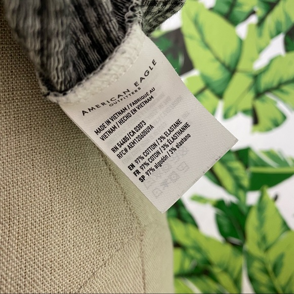 AEO Gingham Print Crop Tee A060 - Picture 3 of 4